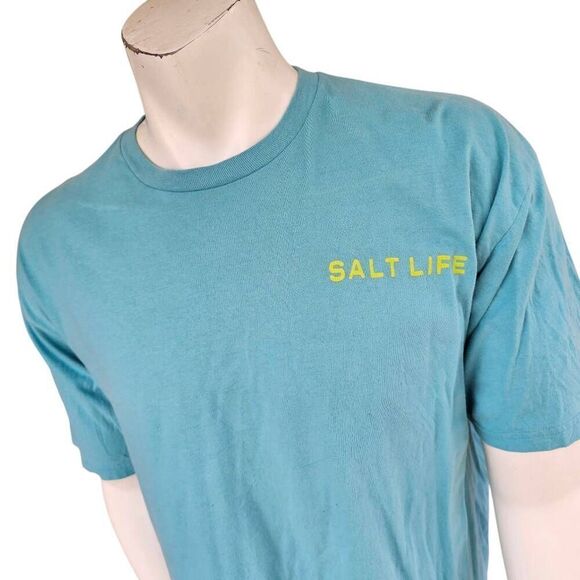Salt Life XL T-Shirt Blue Graphic Tee Tuna Fish Way of the Waterman Cotton - Picture 3 of 6